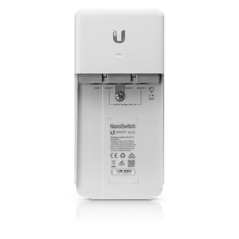 Ubiquiti NanoSwitch Gigabit Ethernet (10/100/1000) Power over Ethernet (PoE) White - Image 3