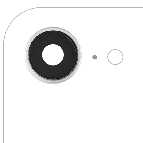 Back Camera Lens With Bracket & Bezel For iPhone 16e (White) (Premium)